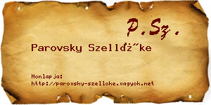 Parovsky Szellőke névjegykártya
